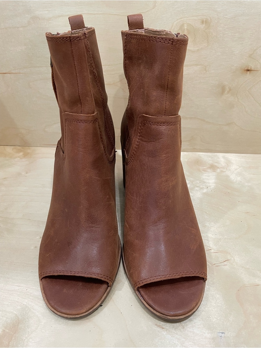 Lucky Brand Open-Toe Ankle Booties in Cognac - Picture 2 of 6